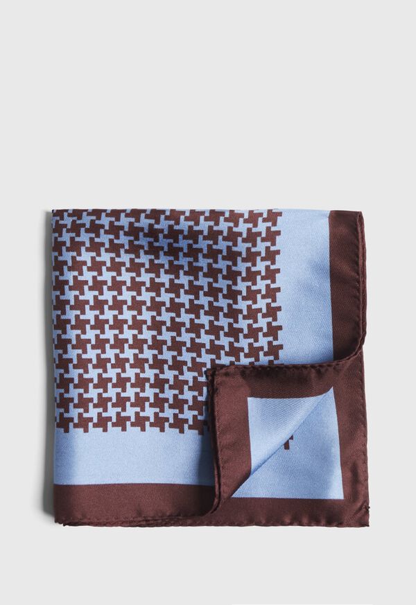 Paul Stuart Two Color Houndstooth Pocket Square, image 1