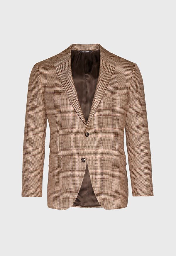 Paul Stuart Silk Brown Plaid Jacket, image 1
