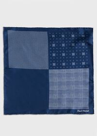 Paul Stuart Printed Silk Glenn Plaid Pocket Square, thumbnail 2