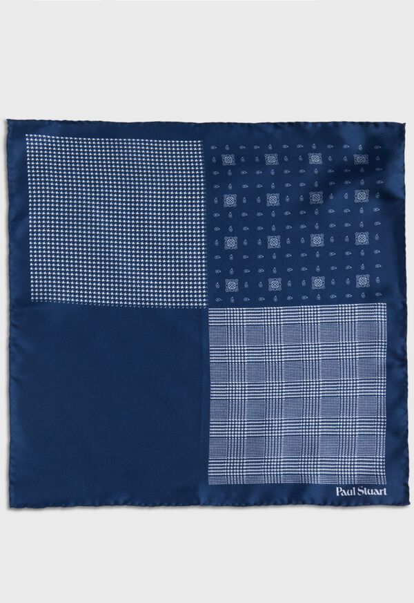 Paul Stuart Printed Silk Glenn Plaid Pocket Square, image 2