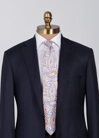 Paul Stuart Silk & Linen Paisley Tie, thumbnail 4
