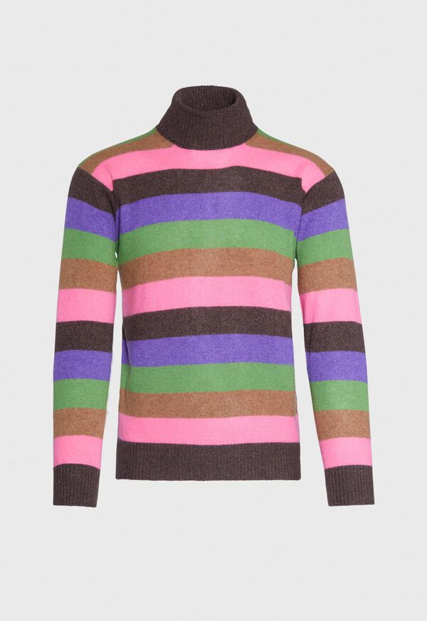 Paul Stuart Cashmere Multi-Stripe Turtleneck Sweater, image 1