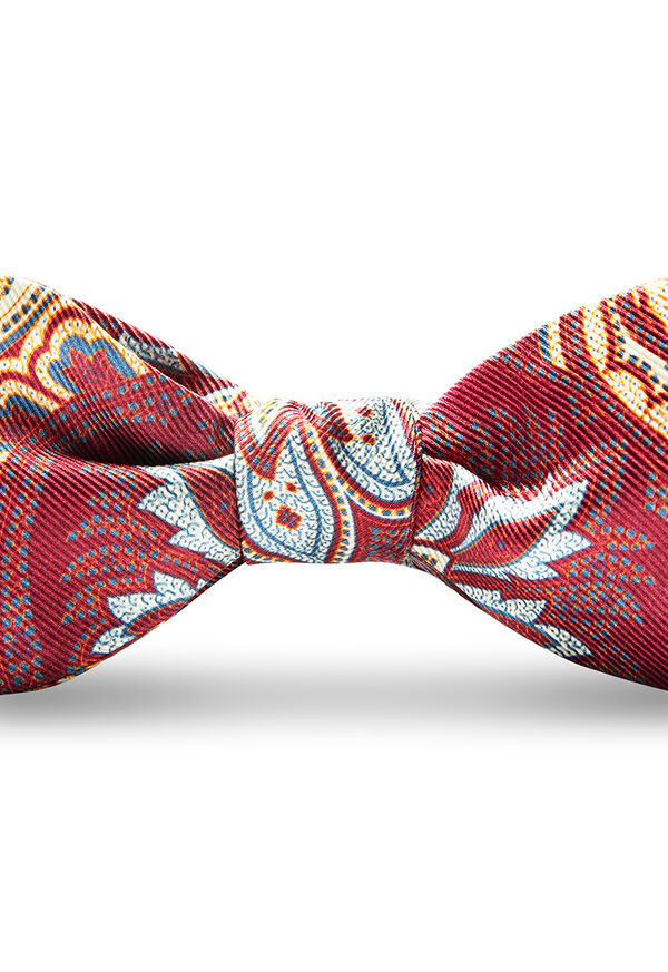 Paul Stuart Brown and Navy Paisley Bowtie, image 1