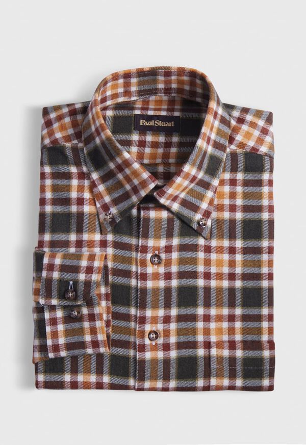 Paul Stuart Flannel Plaid Sport Shirt, image 1