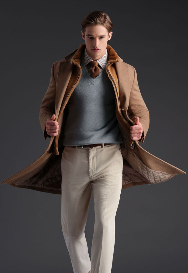 Paul Stuart Wool Coat with Shearling Gilet, image 2