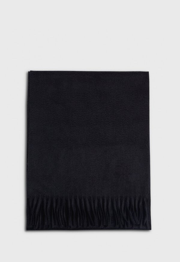Paul Stuart Cashmere Solid Color Scarf with Embroidered Logo, image 24