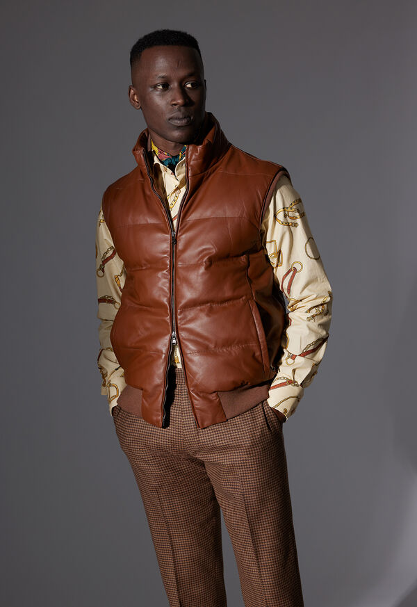 Paul Stuart Leather Vest with Belt & Buckle Shirt Look, image 1