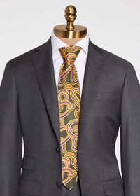 Paul Stuart Oval Deco Print Silk Tie, thumbnail 2