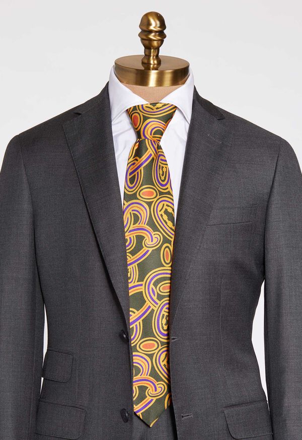 Paul Stuart Oval Deco Print Silk Tie, image 2