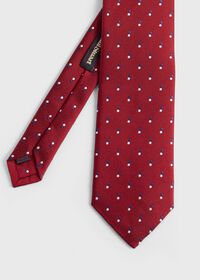 Paul Stuart Woven Silk Double Dot Tie, thumbnail 3
