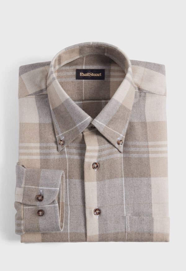 Paul Stuart Flannel Plaid Sport Shirt, image 1