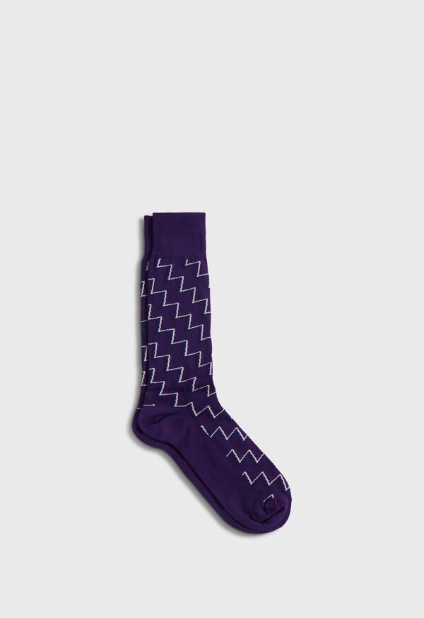 Paul Stuart Cotton & Cashmere Blend Zig Zag Sock, image 1