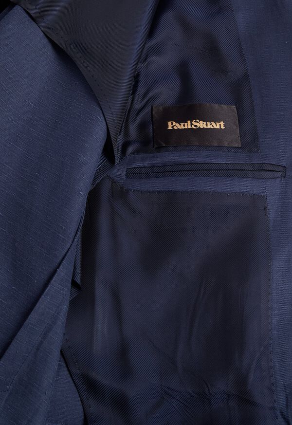 Paul Stuart Navy solid Silk Blend Suit, image 4