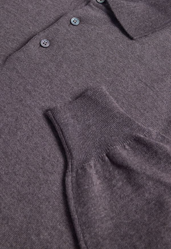 Paul Stuart Long Sleeve Merino Wool Polo Shirt, image 2