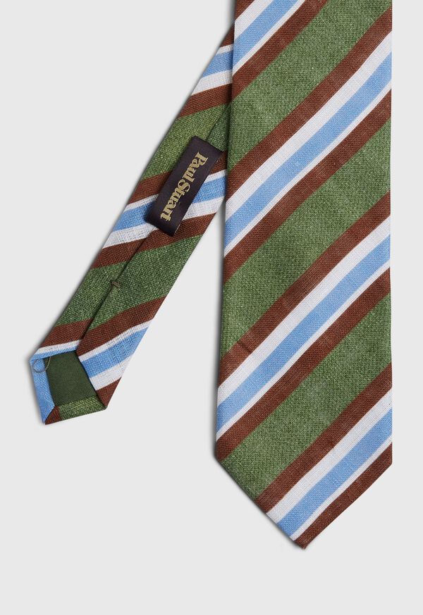 Paul Stuart Printed Linen Stripe Tie, image 1