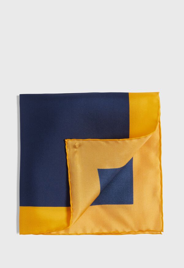 Paul Stuart Printed Silk Color Block Pocket Square, image 1