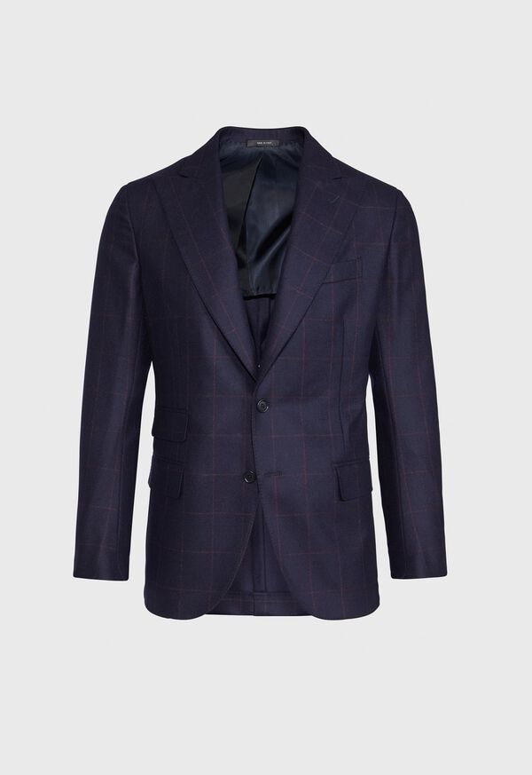 Paul Stuart Navy and Rust Windowpane Suit, image 3