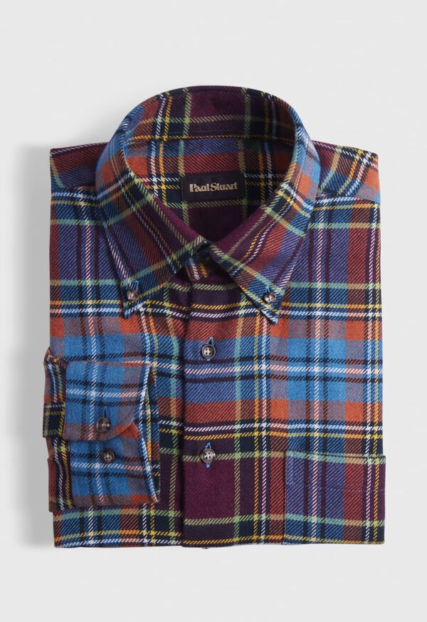 Paul Stuart Flannel Plaid Sport Shirt