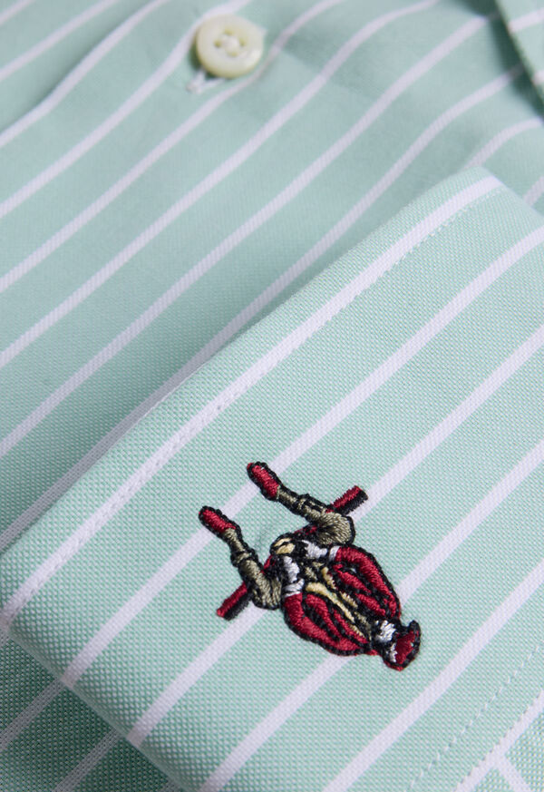 Paul Stuart Wide Striped Oxford Logo Sport Shirt, image 4