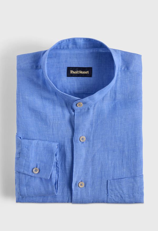 Paul Stuart Washed Linen Stand Collar Shirt, image 1