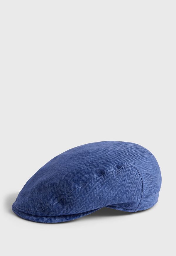 Paul Stuart Linen Herringbone Ivy Cap, image 1