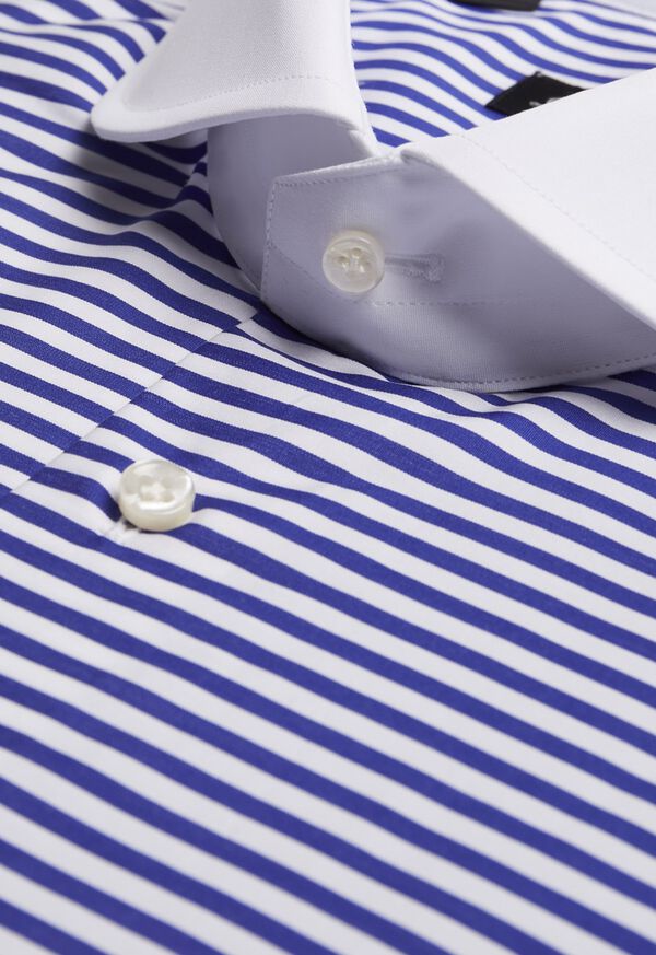Paul Stuart Blue Horizontal Stripe Dress Shirt, image 2