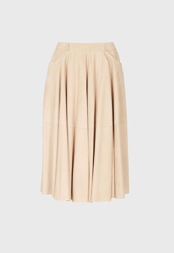 Paul Stuart Suede Flared Skirt, image 1