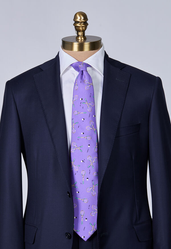 Paul Stuart Silk Twill Tennis Racket Print Tie, image 2