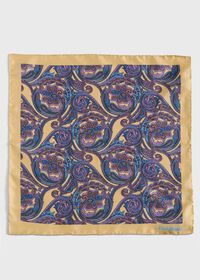 Paul Stuart Printed Silk Paisley Pocket Square, thumbnail 2