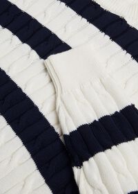 Paul Stuart Cotton Cable & Stripe Crewneck Sweater, thumbnail 2