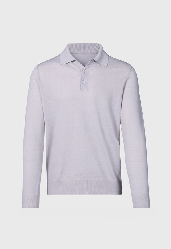 Paul Stuart Linen & Cotton Long Sleeve Polo, image 1