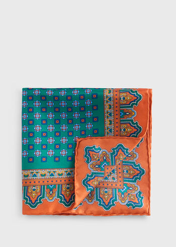 Paul Stuart Medallion Print Pocket Square