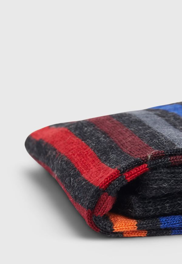 Paul Stuart Wool Blend Multicolor Stripe Sock, image 2