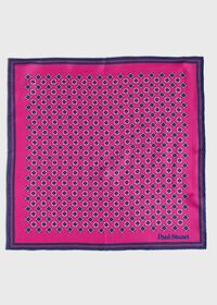 Paul Stuart Printed Silk Medallion Pocket Square, thumbnail 2