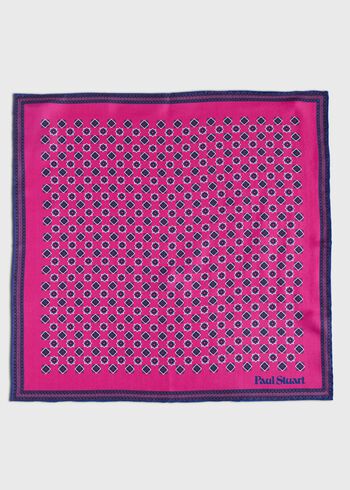 Paul Stuart Printed Silk Medallion Pocket Square