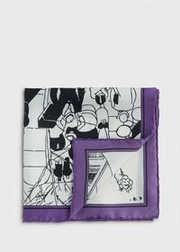 Paul Stuart Silk Printed Town Scene Pocket Square, thumbnail 1