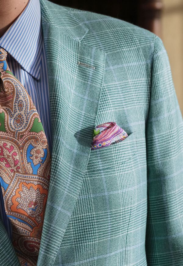 Paul Stuart Habotai Silk Summer Paisley Pocket Square, image 2
