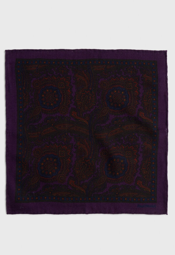 Paul Stuart Wool Paisley Pocket Square, image 2