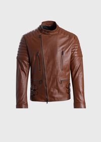 Paul Stuart Leather Motorcycle Jacket, thumbnail 1