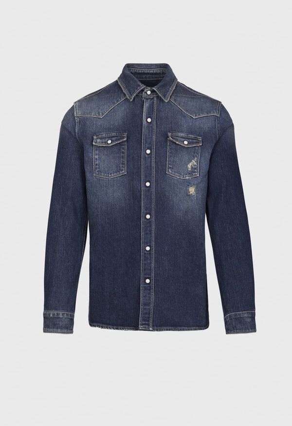Paul Stuart Damage Wash Denim Shirt, image 1