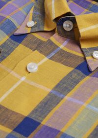Paul Stuart Linen Multi Color Plaid Sport Shirt, thumbnail 2