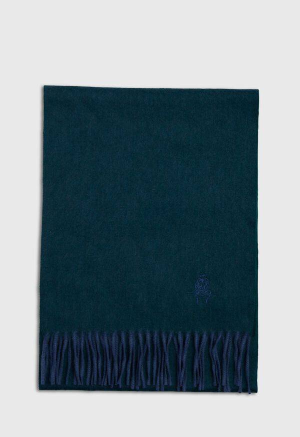 Paul Stuart Cashmere Solid Color Scarf with Embroidered Logo, image 26