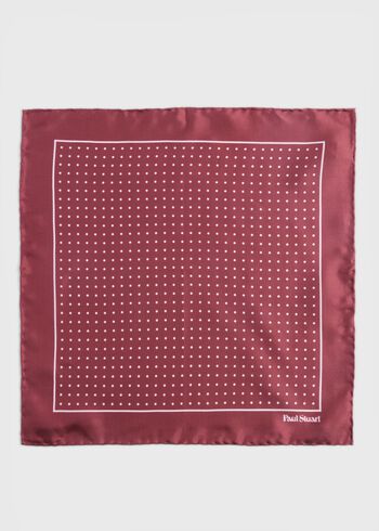 Paul Stuart Silk Twill Dot Print Pocket Square