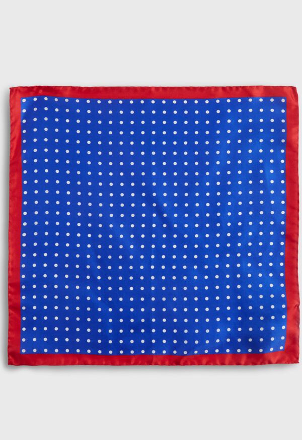 Paul Stuart Printed Silk Contrast Dot Pocket Square, image 2