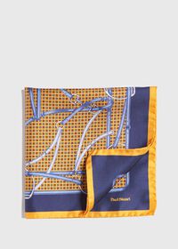 Paul Stuart Belt & Bit Pocket Square With Contrast Border, thumbnail 1