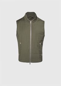 Paul Stuart Performance Wool Vest With Suede Trim, thumbnail 1