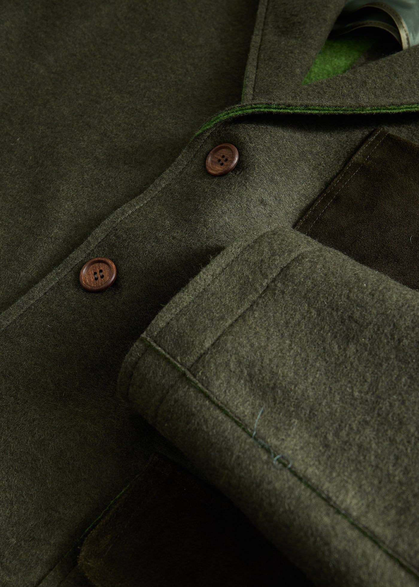 Wool Jacket with Suede Details