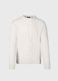Paul Stuart Cashmere Cable and Rib Crewneck Sweater, thumbnail 1