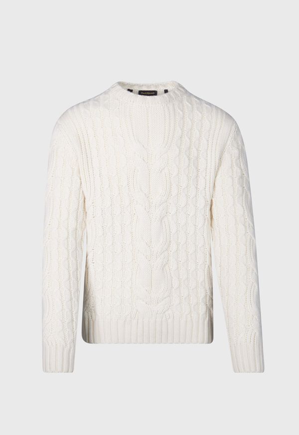 Paul Stuart Cashmere Cable and Rib Crewneck Sweater, image 1