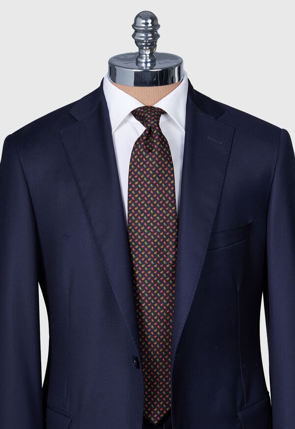 Paul Stuart Printed Silk Madder Tossed Pine Tie, image 2
